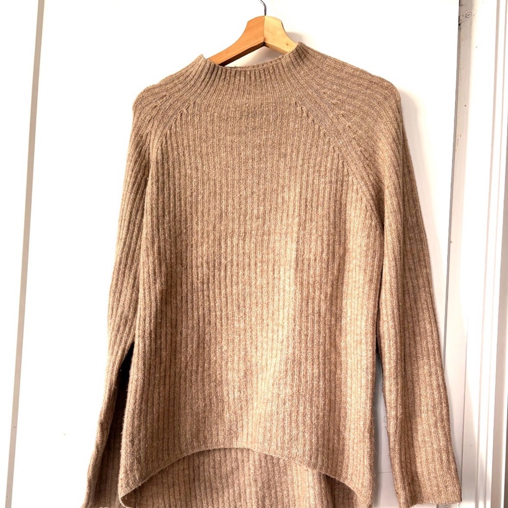 Women's Ribbed Tan Sweater